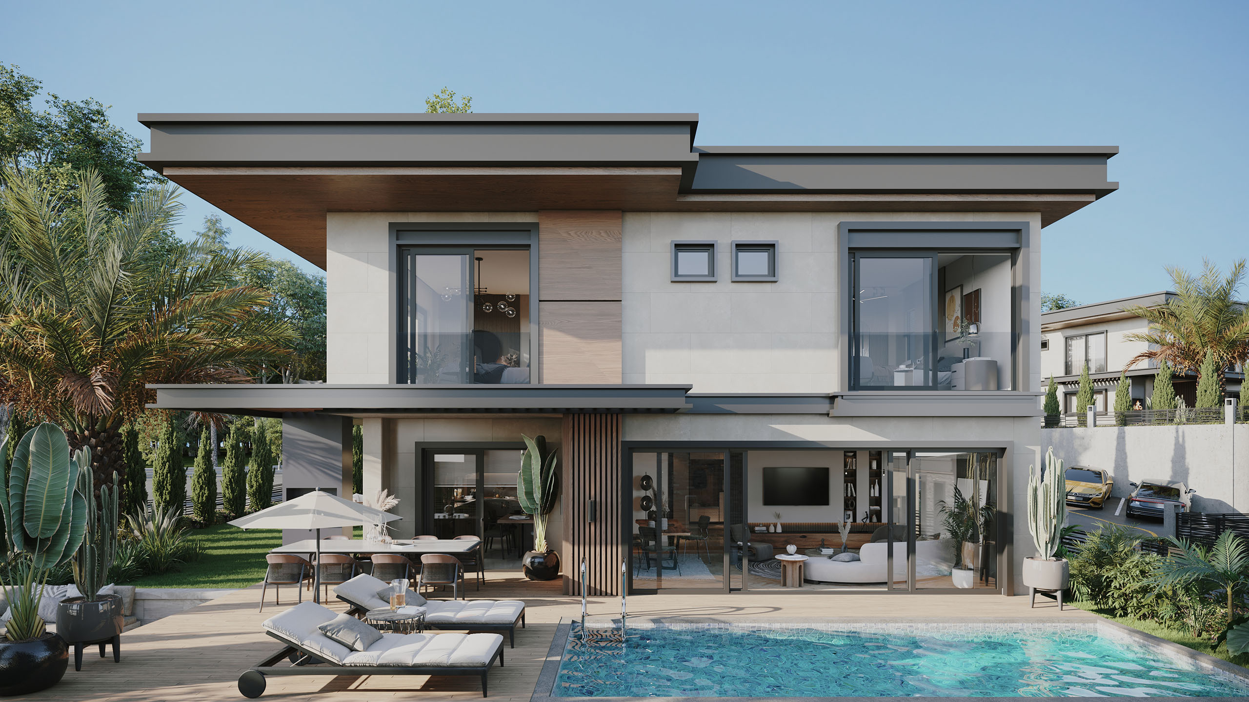 Küre Gayrimenkul Lüks Villa - Müstakil Yaşam & Havuzlu Bahçe Dış Mekân Görselleştirme